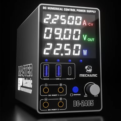 Лабораторный блок питания Mechanic DC-2405+, до 24 В, до 5 А, 120 Вт Превью 1