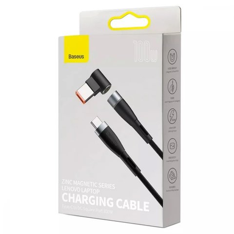 USB Cable Baseus Zinc Magnetic, (USB type C to DC Square Port, 200 cm, 100 W, black, PD trigger) #CATXC-U01 Preview 4