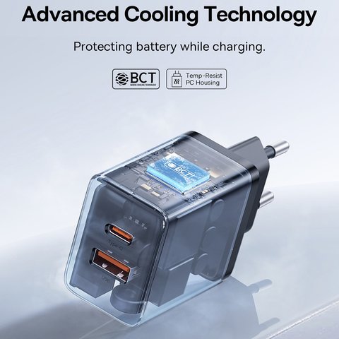 Сетевое зарядное устройство Baseus Cube, 30 Вт, Power Delivery (PD), Fast Charge, черный, 2 порта, #P10111404113-00 Превью 7