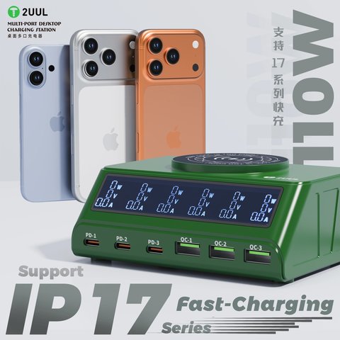 Сетевое зарядное устройство 2UUL PC11, 110 Вт, Quick Charge, Power Delivery (PD), MagSafe, с беспроводной зарядкой, 6 портов Превью 3