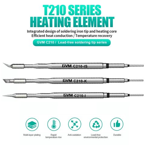 Soldering Iron Tip GVM C210-IS, (with a bend) Preview 1