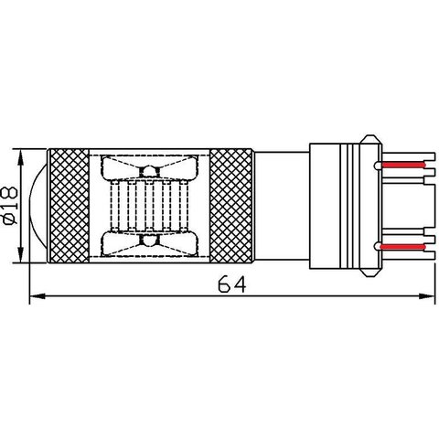 LED лампа тормоза UP-7G-3157WB-30W (белая, 12-24 В) Превью 1