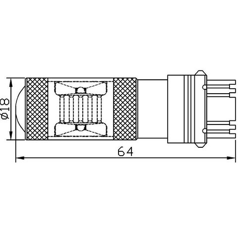LED лампа тормоза UP-7G-3157WB-30W (белая, 12-24 В) Превью 2