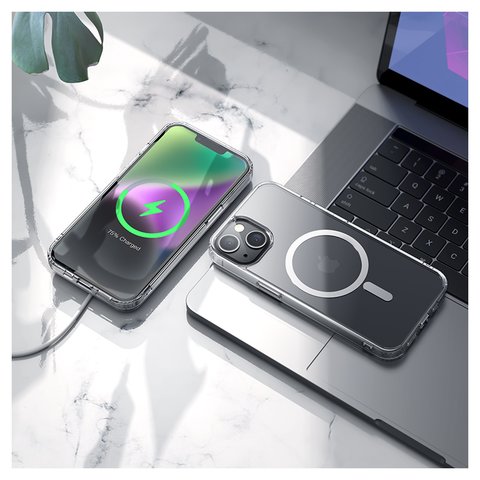 Чохол Hoco Magnetic airbag series для iPhone 14 Plus, ударостійкий, прозорий, магнітний, пластик, MagSafe, #6931474779458 Прев'ю 1