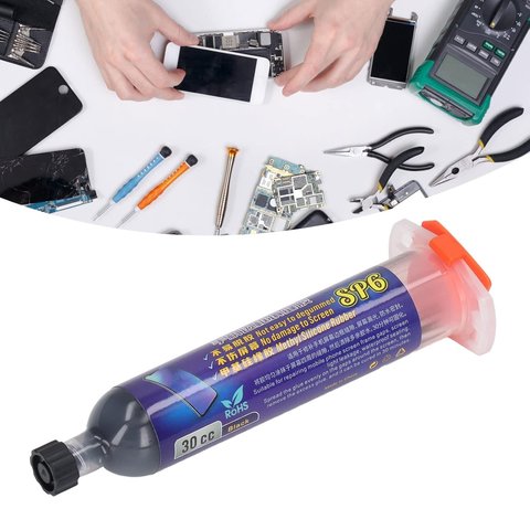 Клей Mechanic SP6, чорний, для приклеювання задніх кришок, для дисплейних рамок, 30 мл Прев'ю 2