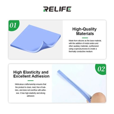 Термопрокладка RELIFE RL-098, силіконова, 2 мм, 12 мм, 12 мм, 100 шт. Прев'ю 2