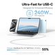 USB кабель Baseus PicoGo, 2xUSB тип-C, 100 см, 240 Вт, белый, силиконовый, магнитный, #P10376800211-00 Превью 5
