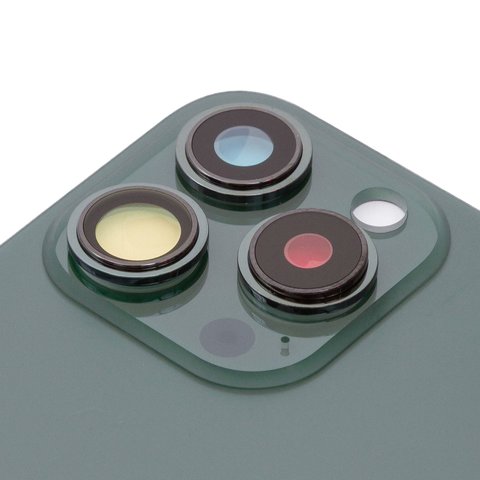 Задняя панель корпуса для iPhone 13 Pro, зеленая, со стеклом камеры, alpine Green, small hole Превью 1