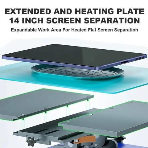 Пристрій для розклеювання дисплейного модуля (сепаратор) Mechanic 361 Ultra, з вакуумним насосом, використовується для екранів до 14" Прев'ю 1