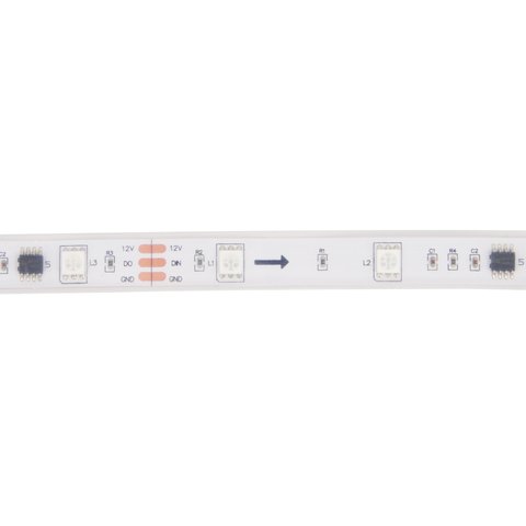 Светодиодная лента RGB SMD5050, WS2811 (белая, c  управлением, IP67, 12 В, 30 диодов/м, 5 м) Превью 2